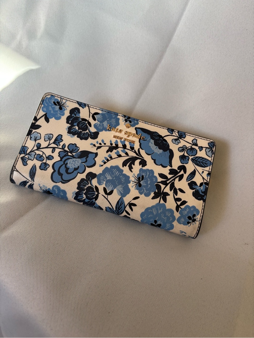 Kate Spade Blue Floral Continental Wallet